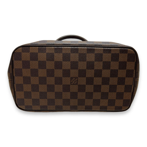 Saleya PM Damier Ebene Top Handle Bag in Coated Canvas, Gold hardware