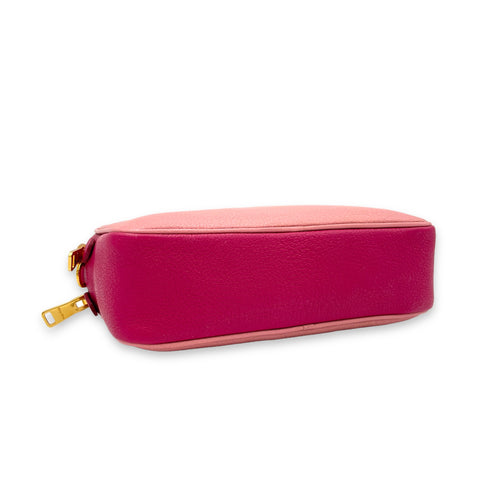 Madras Crossbody Bag Pink in Goat Leather, Gold hardware