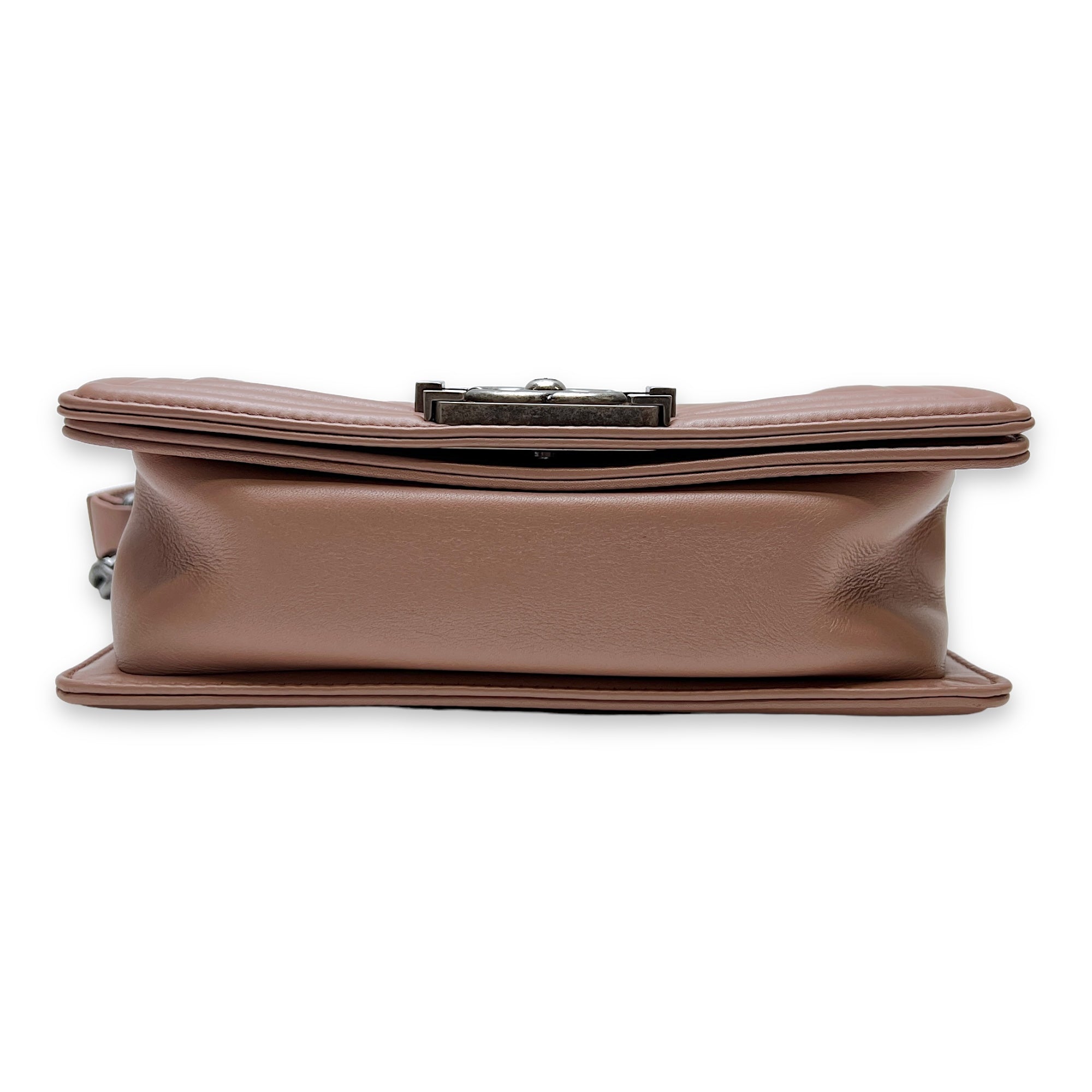 Boy Small Shoulder bag in Calfskin, Ruthenium Hardware