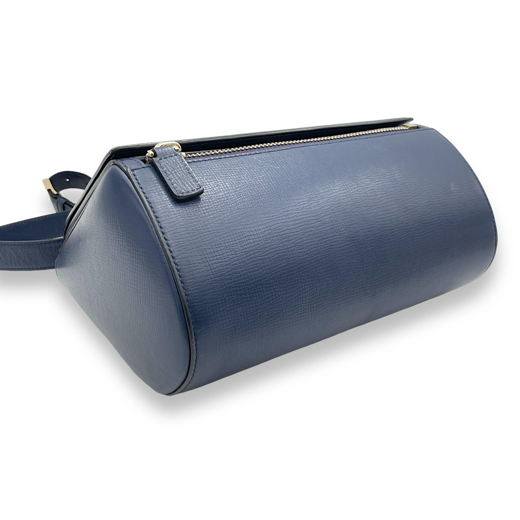 Pandora Navy Crossbody Bag in Calfskin, Gold hardware