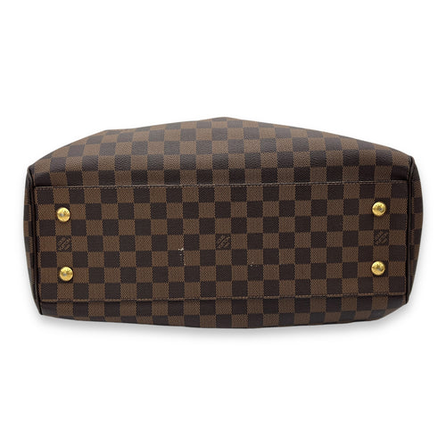 Trevi GM Damier Ebene Top Handle Bag in Coated Canvas, Gold hardware