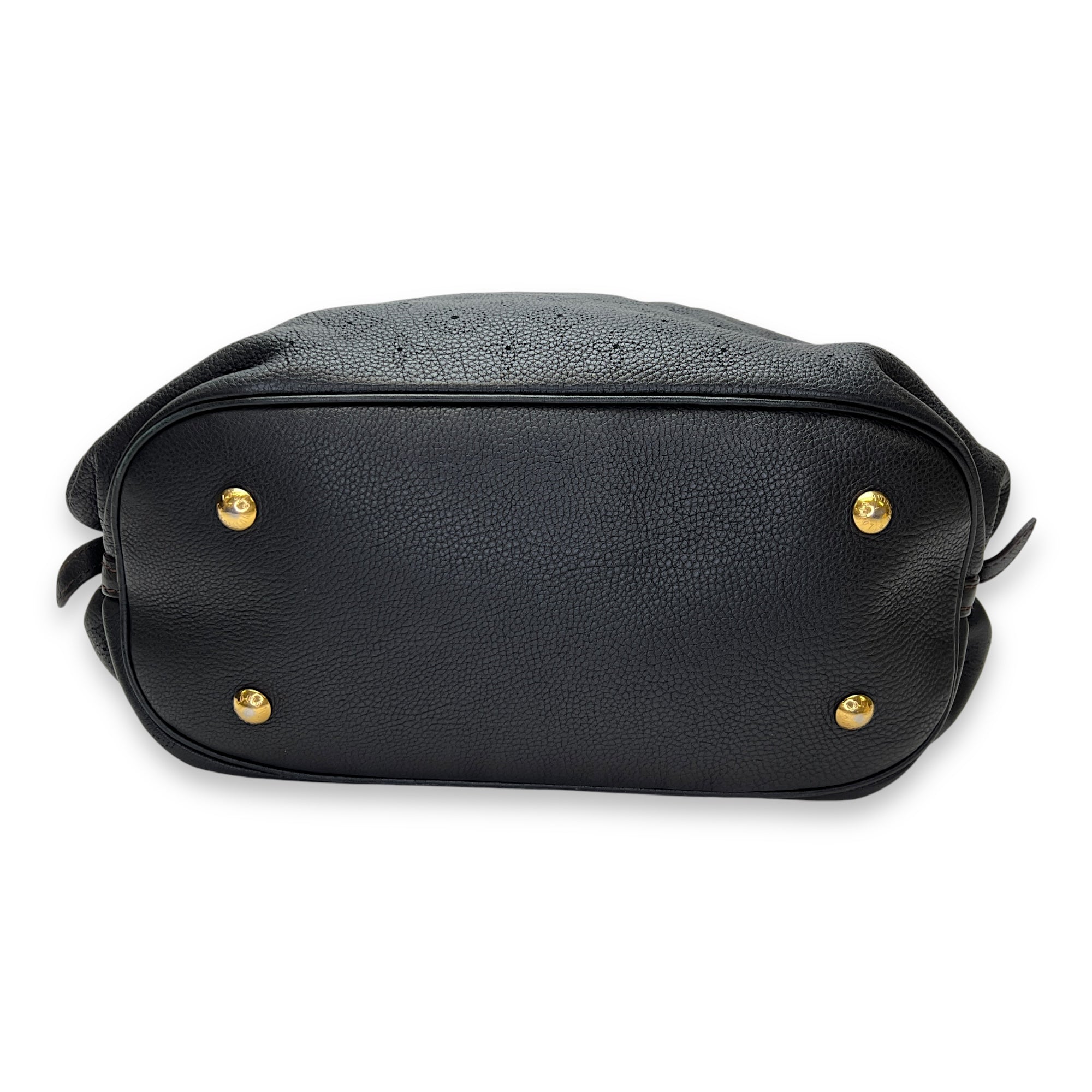 Mahina Top Handle Bag Black in Calfskin, Gold hardware