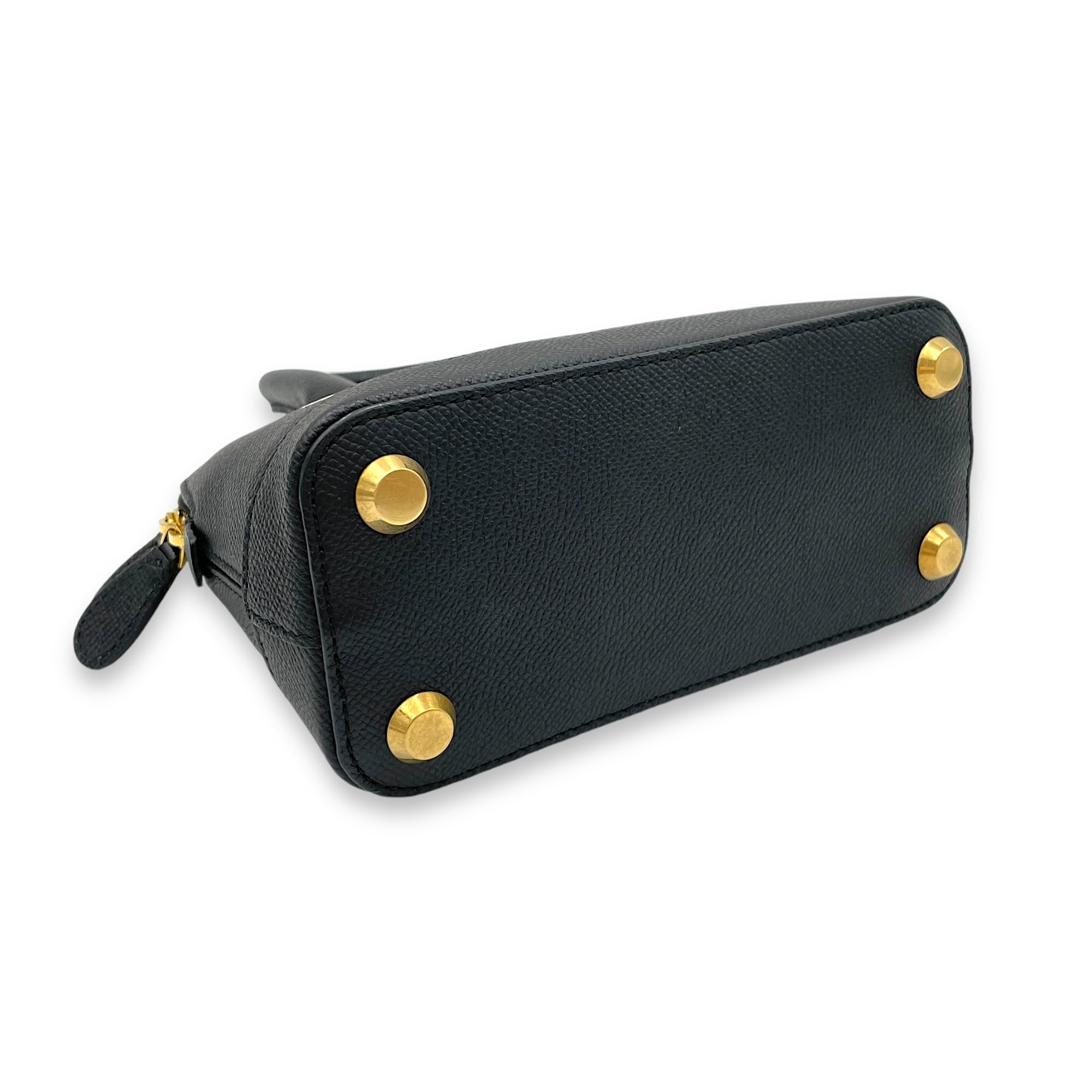 Ville Top Handle Bag XXS Black in Calfskin, Gold hardware