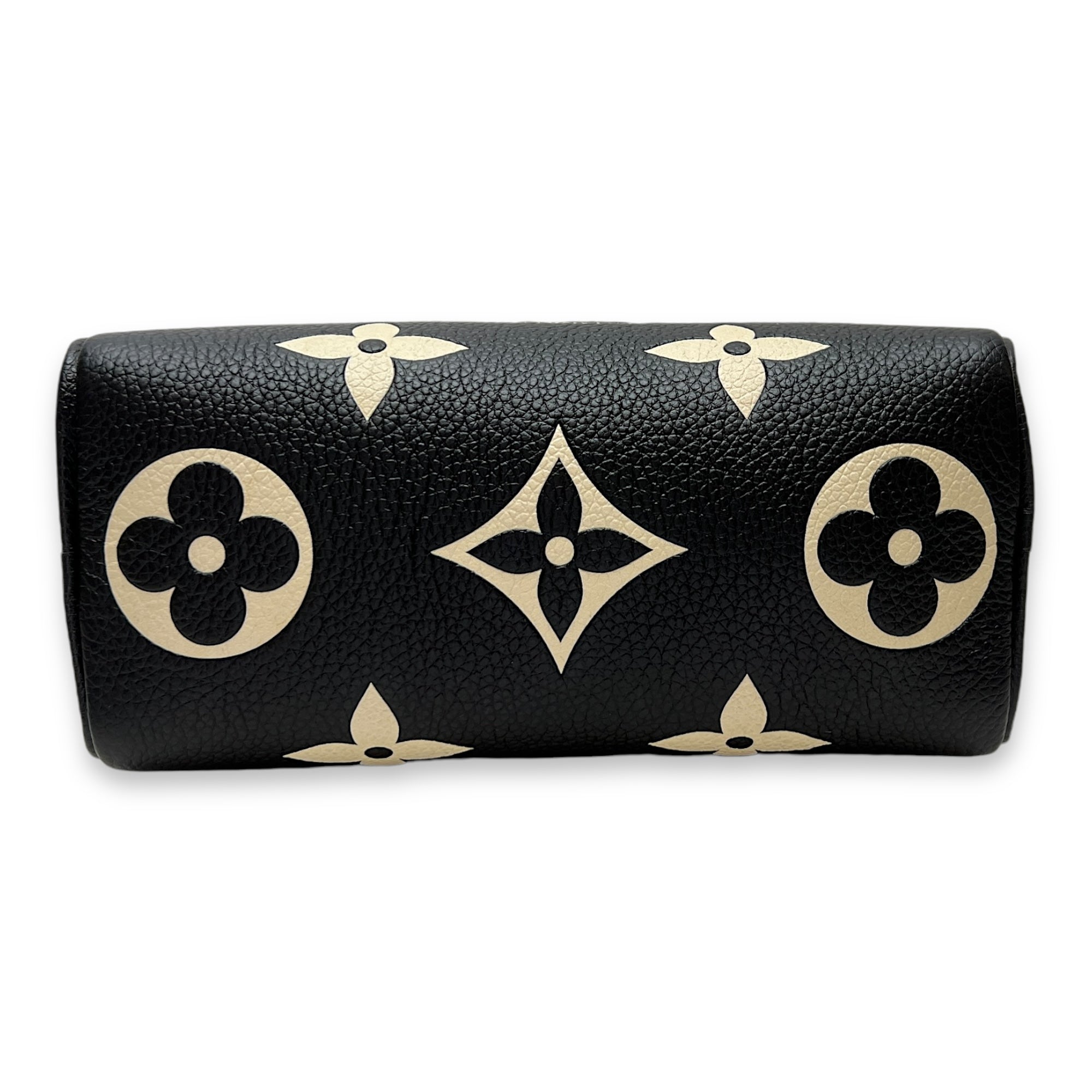 Speedy Nano Black Top Handle Bag in Empreinte Leather, Gold hardware