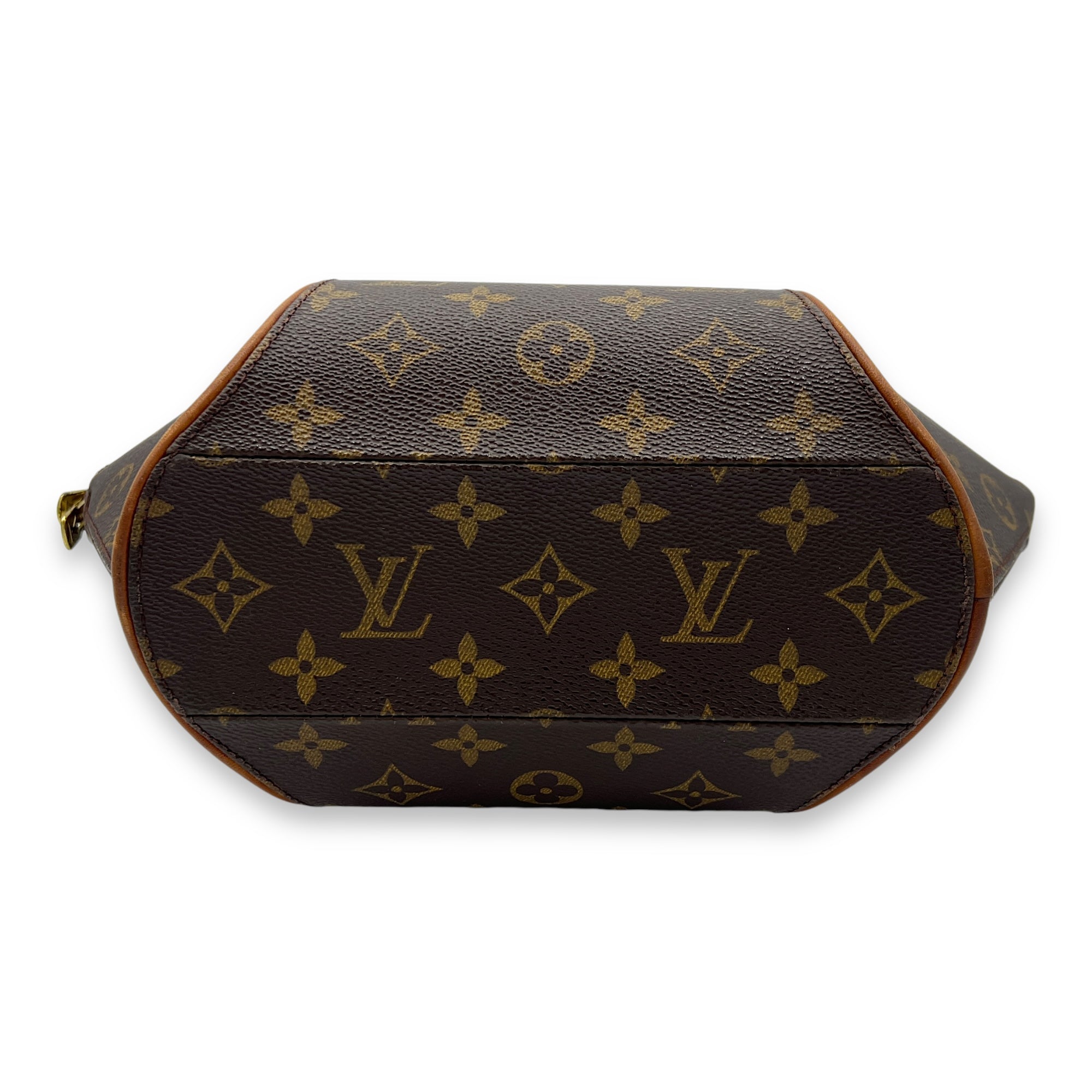 Ellipse Top Handle Bag Brown in Monogram Coated Canvas, Gold hardware