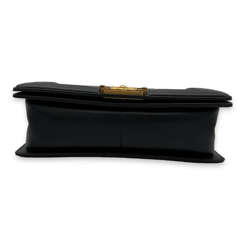 Boy Crossbody Bag Medium Black in Lambskin, Gold hardware