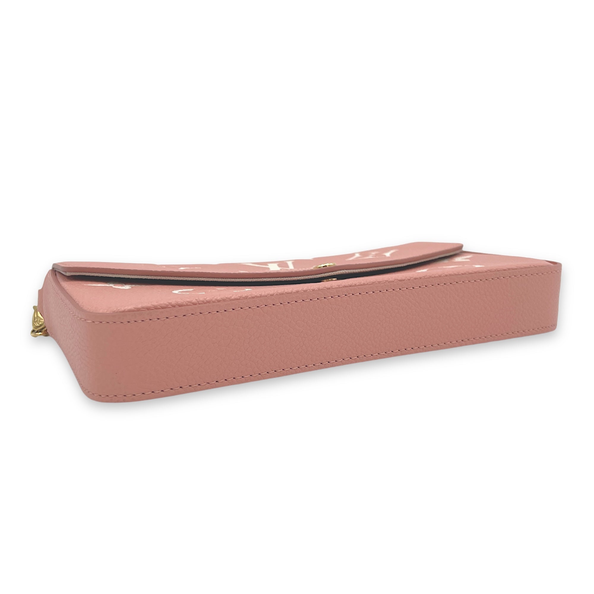 Felicie Wallet On Chain Pink in Monogram Empreinte Leather, Gold hardware