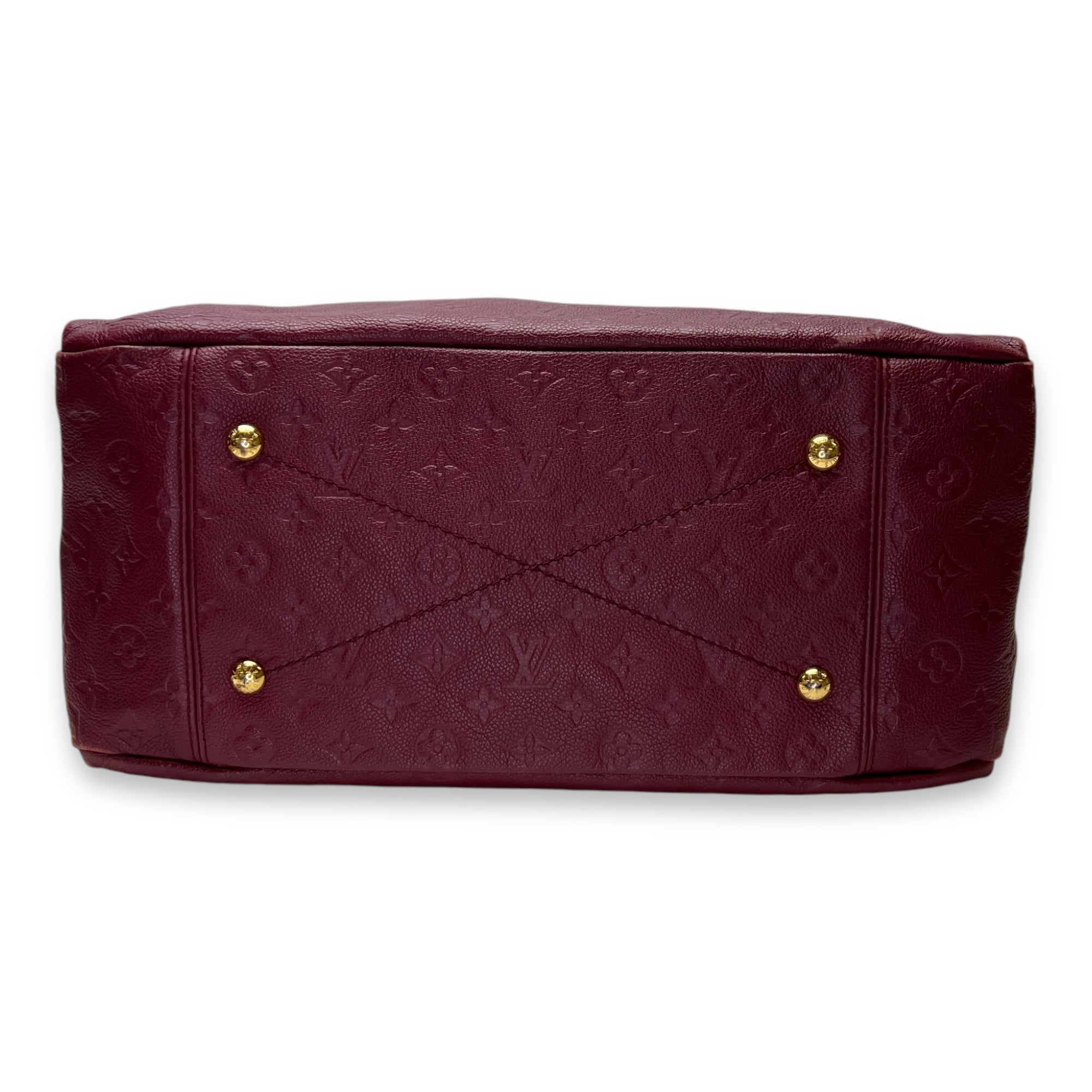 Artsy Top Handle Bag Red in Monogram Empreinte Leather, Gold hardware