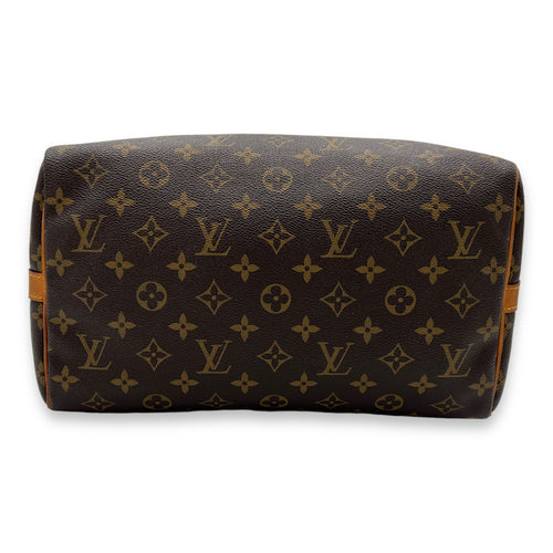 Speedy Bandouliere Top Handle Bag 30 Brown in Monogram Coated Canvas, Gold hardware