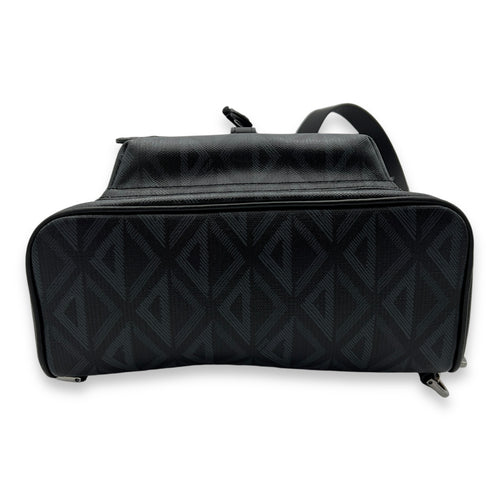 Hit the Road Black Crossbody Bag in Coated Canvas, Silver hardware