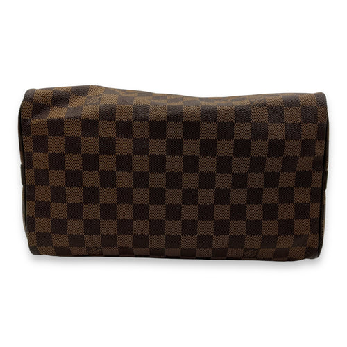 Speedy Top Handle Bag 30 Brown in Coated Canvas, Gold hardware