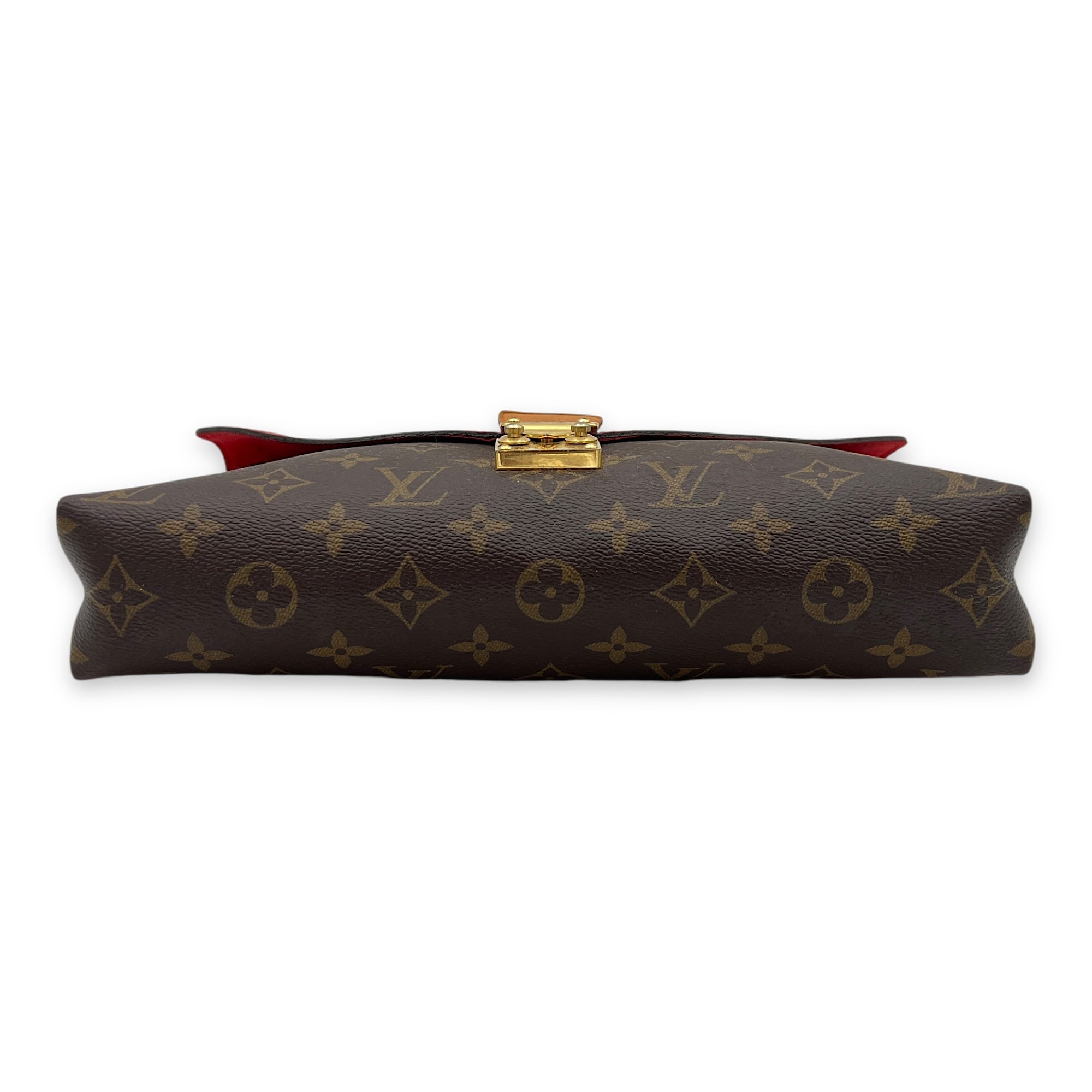 Pallas Shoulder Bag Brown in Monogram Coated Canvas, Gold hardware