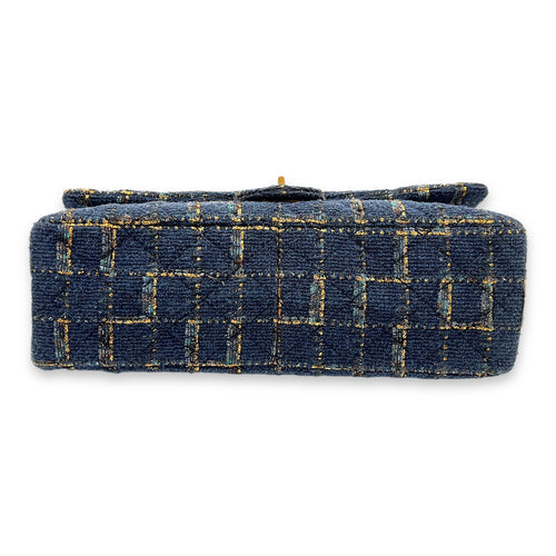 Fantasy 2.55 Reissue Blue Shoulder Bag in Tweed, Gold hardware