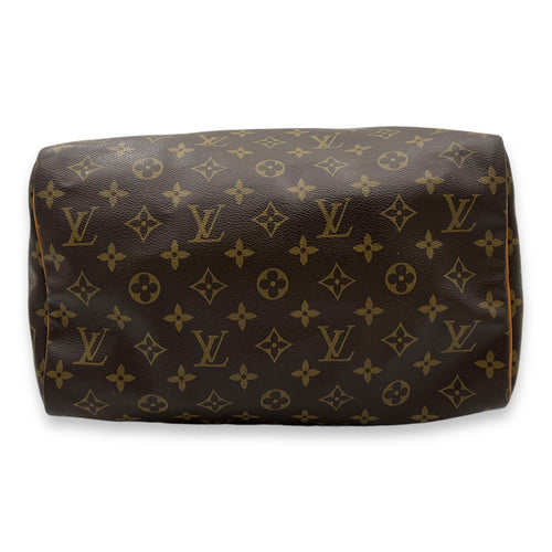 Speedy Top Handle Bag 30 Brown in Monogram Coated Canvas, Gold hardware