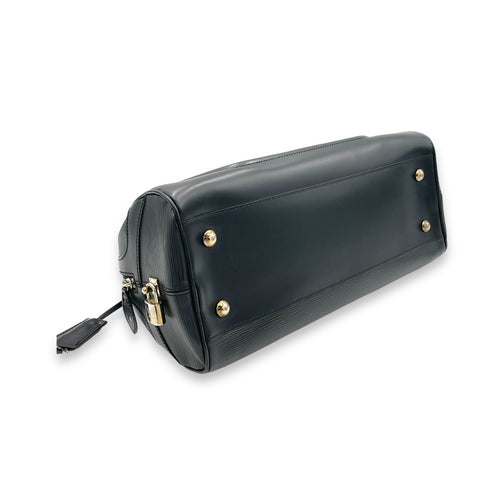 Bowling Montaigne Black Top Handle Bag in Epi Leather, Silver hardware