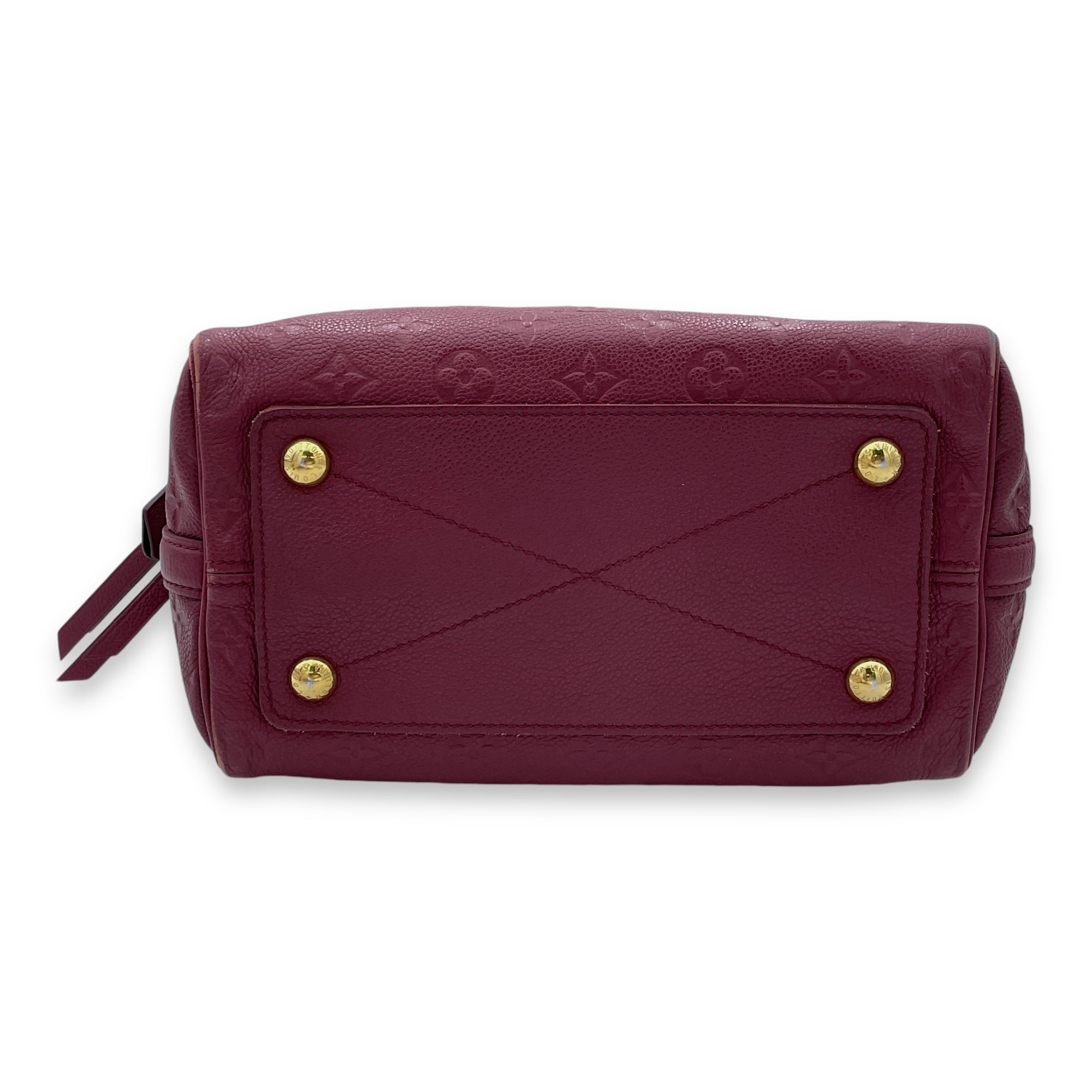 Speedy Bandouliere 25 Red Top Handle Bag in Monogram Empreinte Leather, Gold hardware