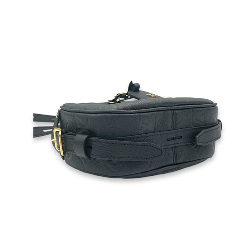 Boite a Chapeau Black Crossbody Bag in Monogram Empreinte Leather, Gold hardware