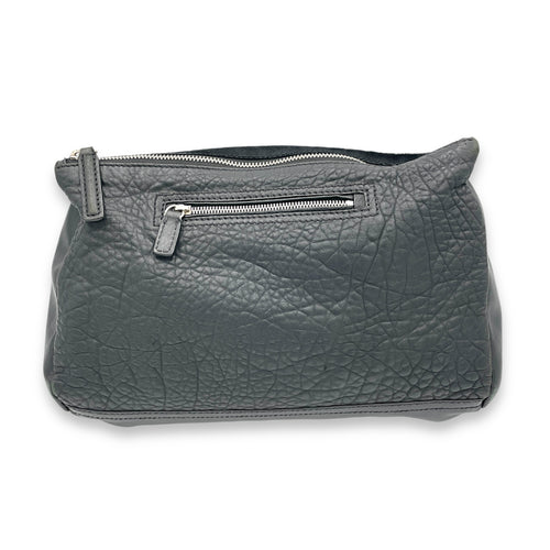 Pandora Medium Black Shoulder Bag in Ponyhair Lambskin, Silver hardware