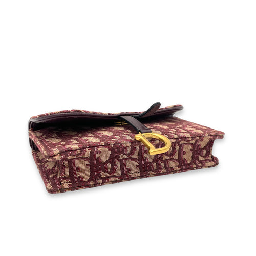 Oblique Saddle Belt bag in Jacquard, Gold Hardware