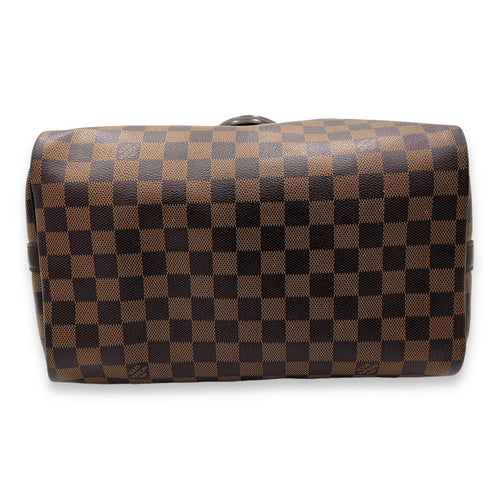 Speedy Bandouliere 30 Damier Ebene Top Handle Bag in Coated Canvas, Gold hardware