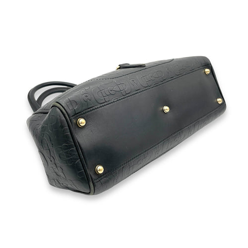 Horsebit Jackie Black Shoulder Bag in Calfskin, Gold hardware