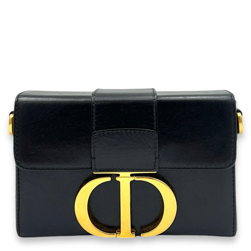 30 Montaigne Box Crossbody bag in Calfskin, Gold Hardware