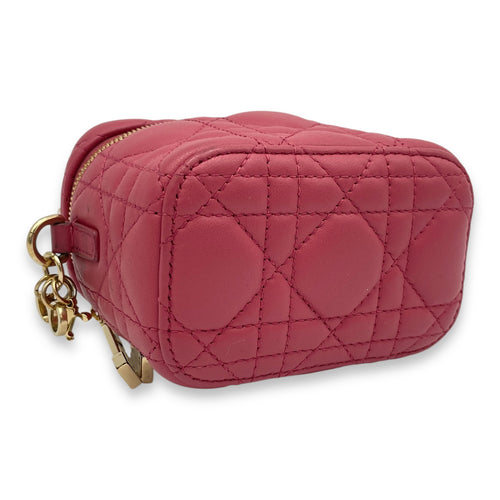 Lady Dior Vanity Micro Crossbody bag in Lambskin, Gold Hardware