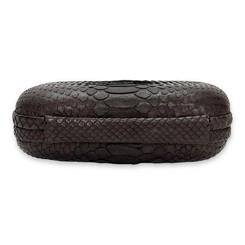 Knot Clutch in Python leather, Antique Brass Hardware