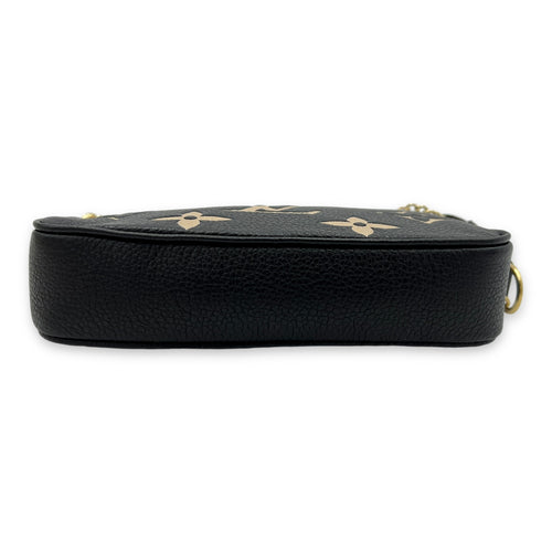 Pochette Mini Black Pouch in Monogram Empreinte Leather, Gold hardware