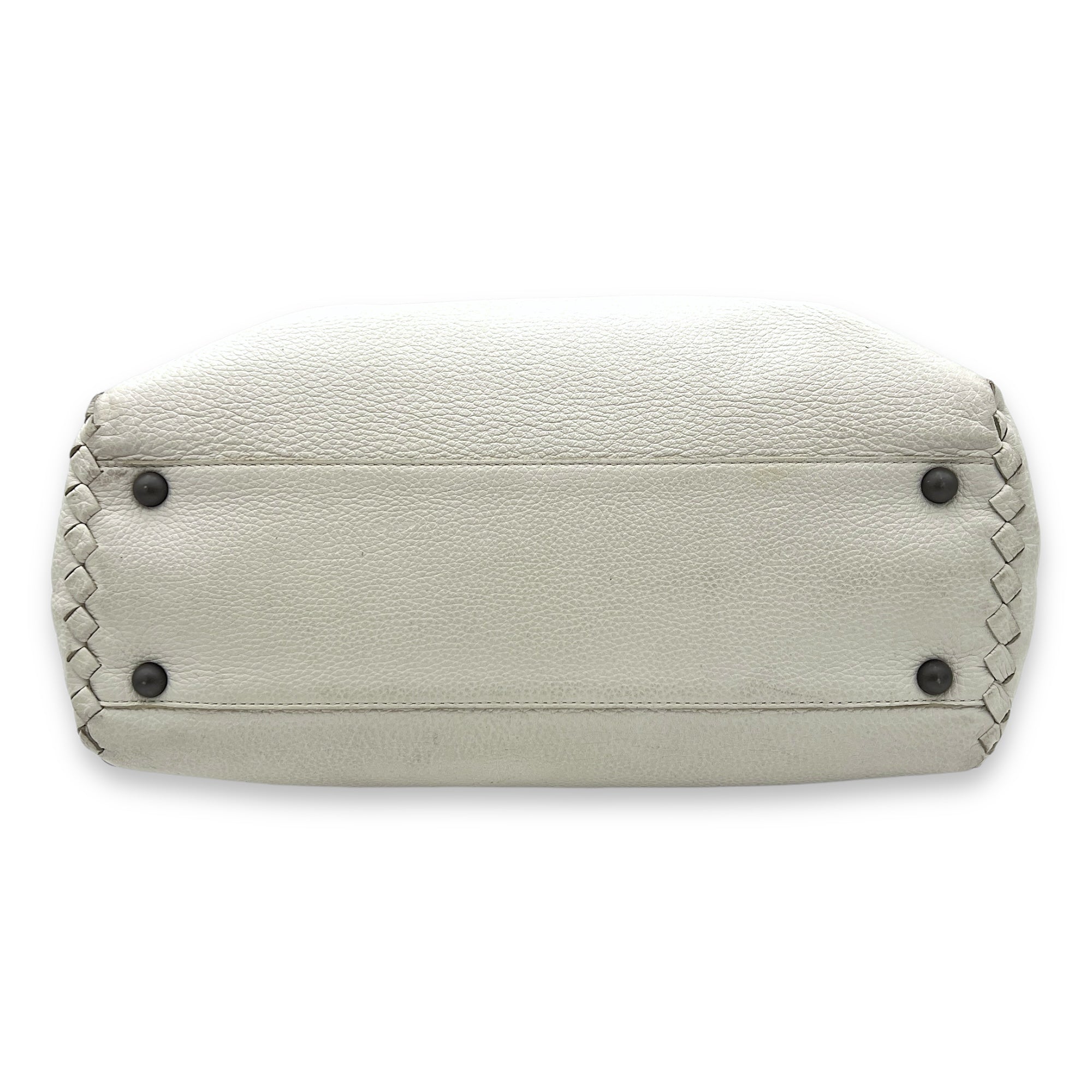 Intreciatto Top handle bag in Intrecciato leather, Ruthenium Hardware