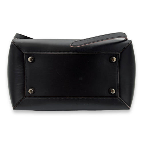 Belt Top Handle Bag Black in Calfskin, Silver hardware