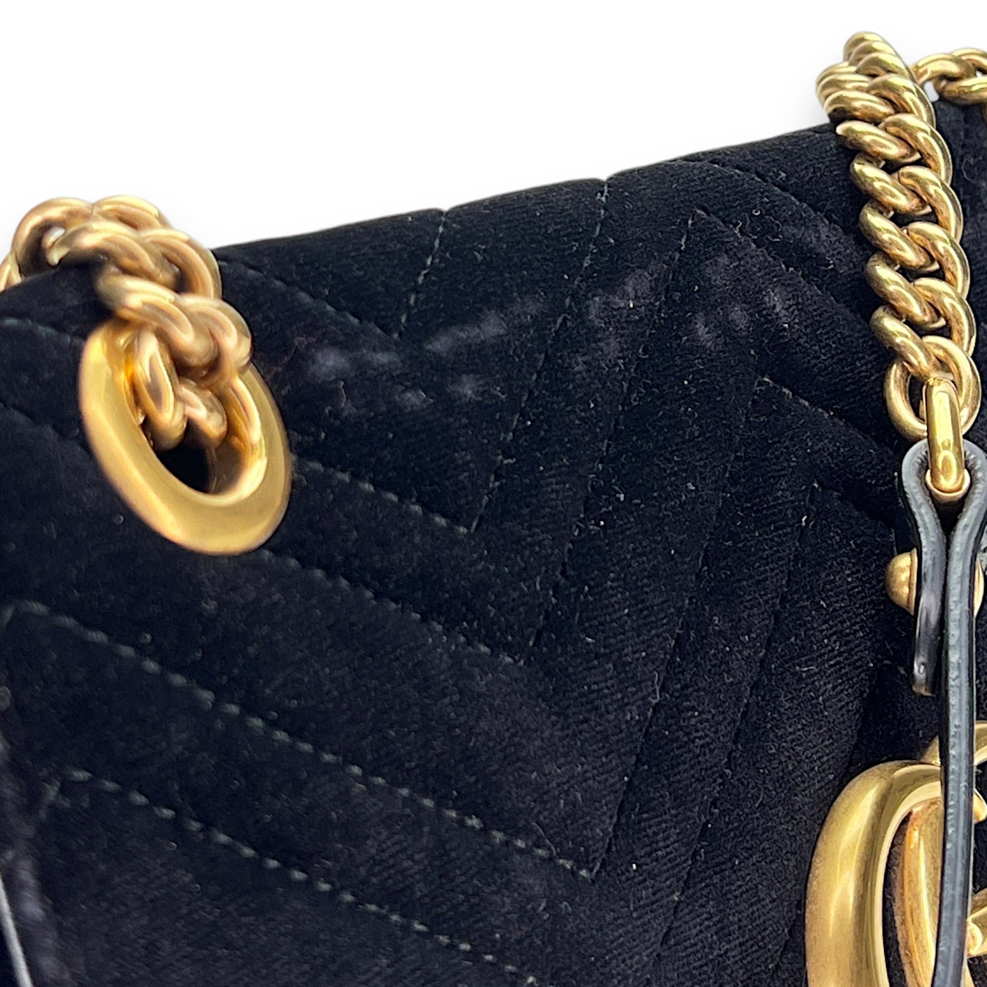 GG Marmont Small Crossbody bag in Velvet, Gold Hardware