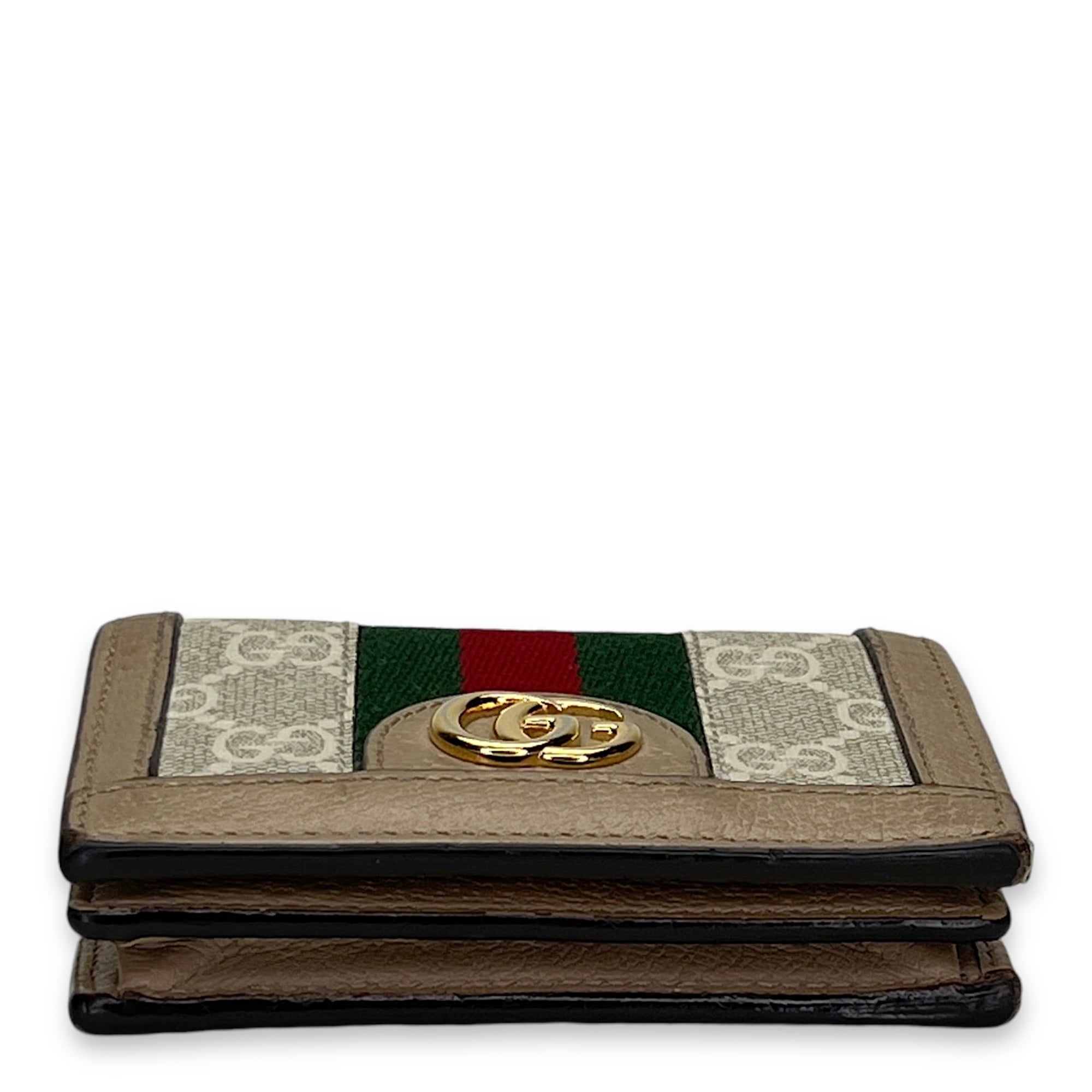 Ophidia GG Wallet in Monogram coated canvas, Gold Hardware