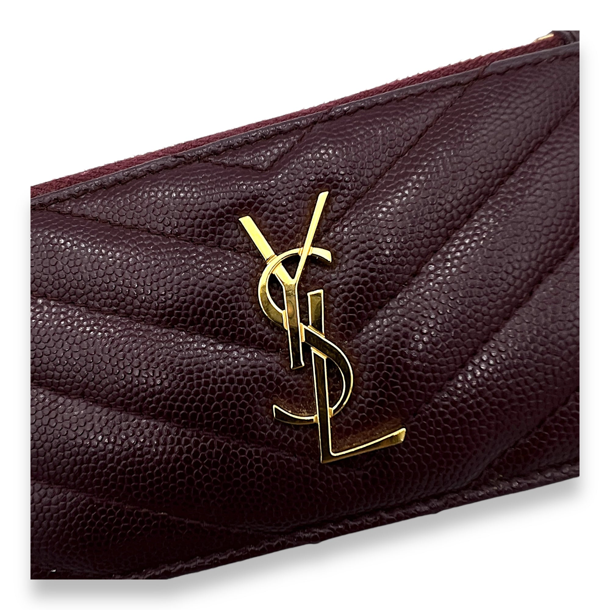 Monogram Wallet Red in Calfskin, Gold hardware