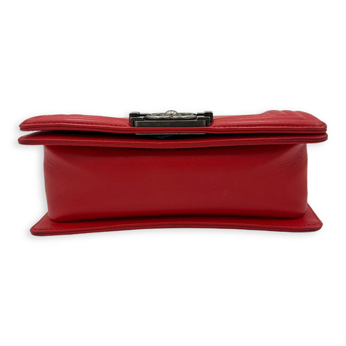 Boy Red Shoulder Bag in Stingray Leather, Ruthenium hardware