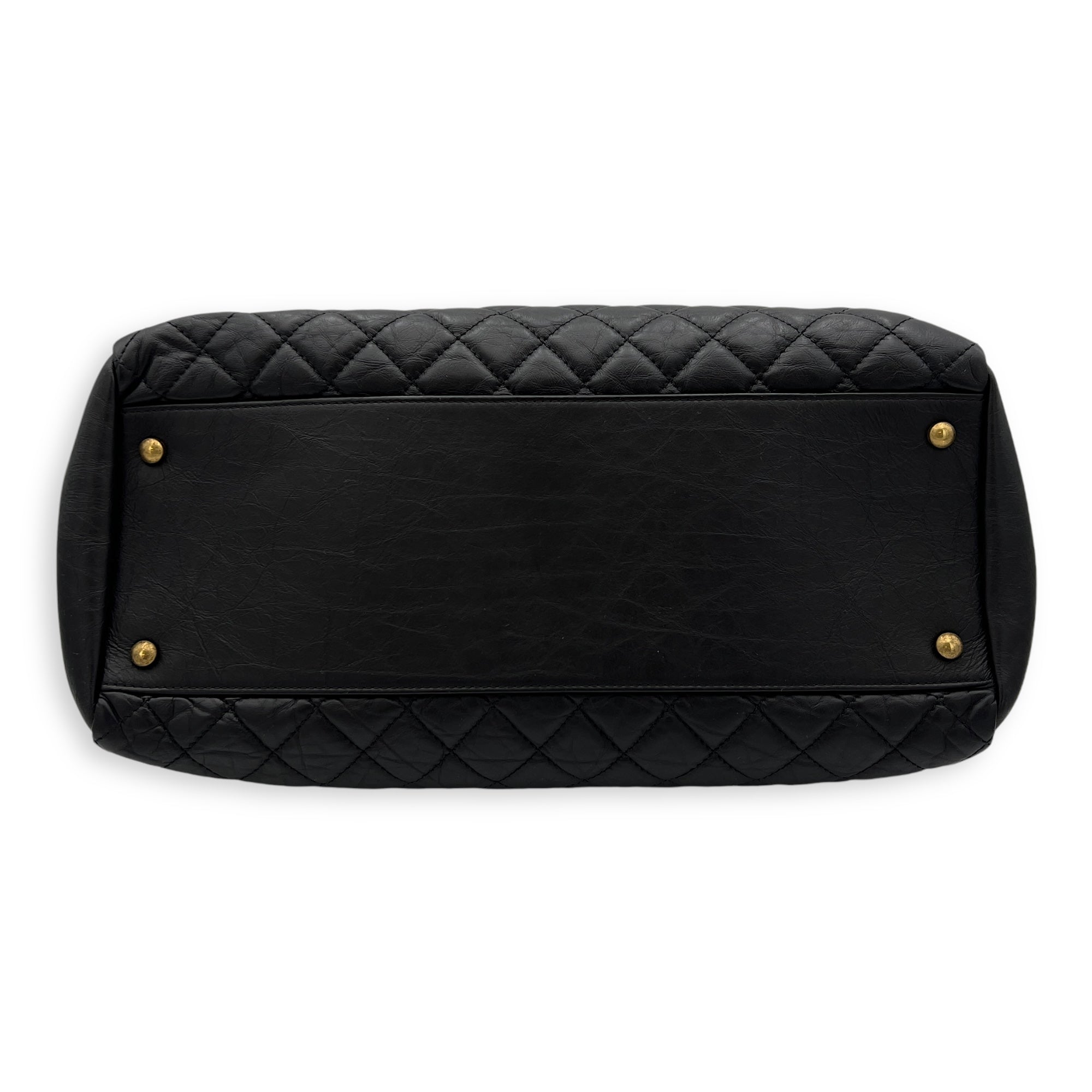 Mademoiselle Shoulder Bag Black in Calfskin, Gold hardware