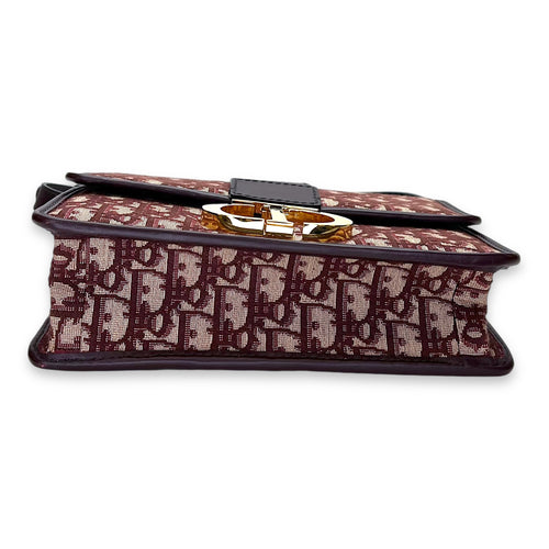 30 Montaigne Medium Red Crossbody Bag in Jacquard, Gold hardware