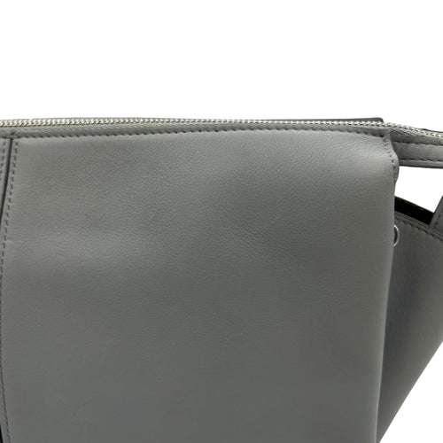 Tri-Fold Clutch in Calfskin, Silver Hardware