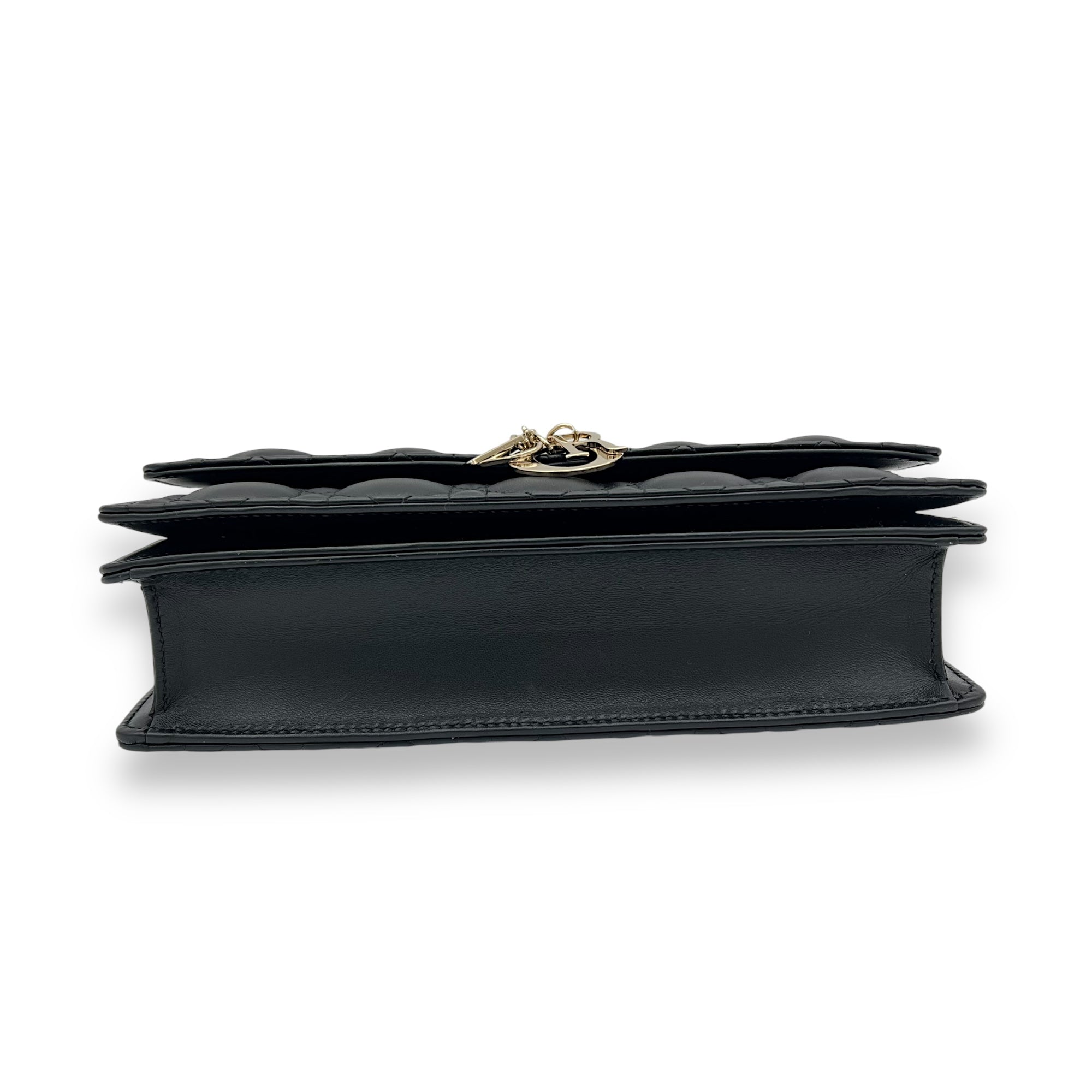 My Dior Black Top Handle Bag in Lambskin, Gold hardware