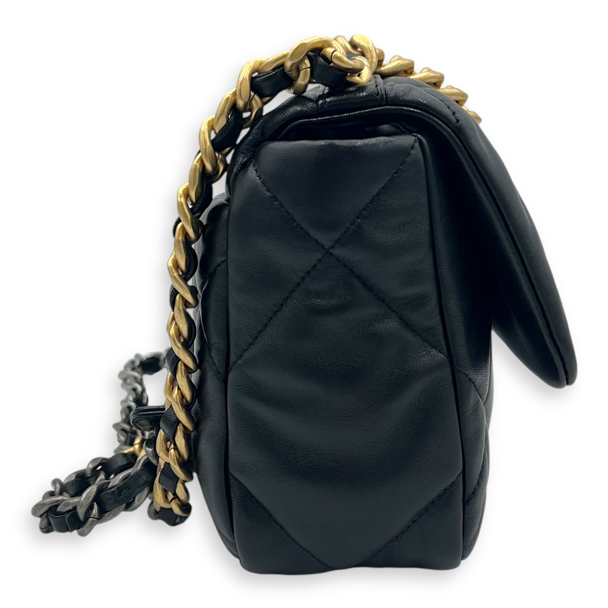 C19 Crossbody Bag Black in Lambskin, Mixed hardware