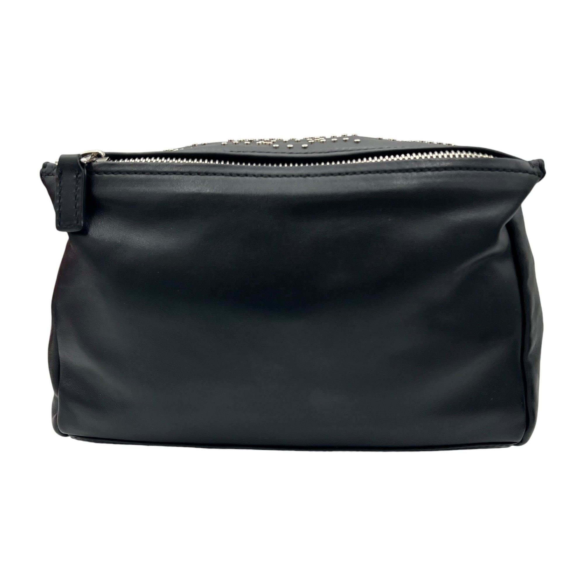 Pandora Top Handle Bag Black in Calfskin, Silver hardware