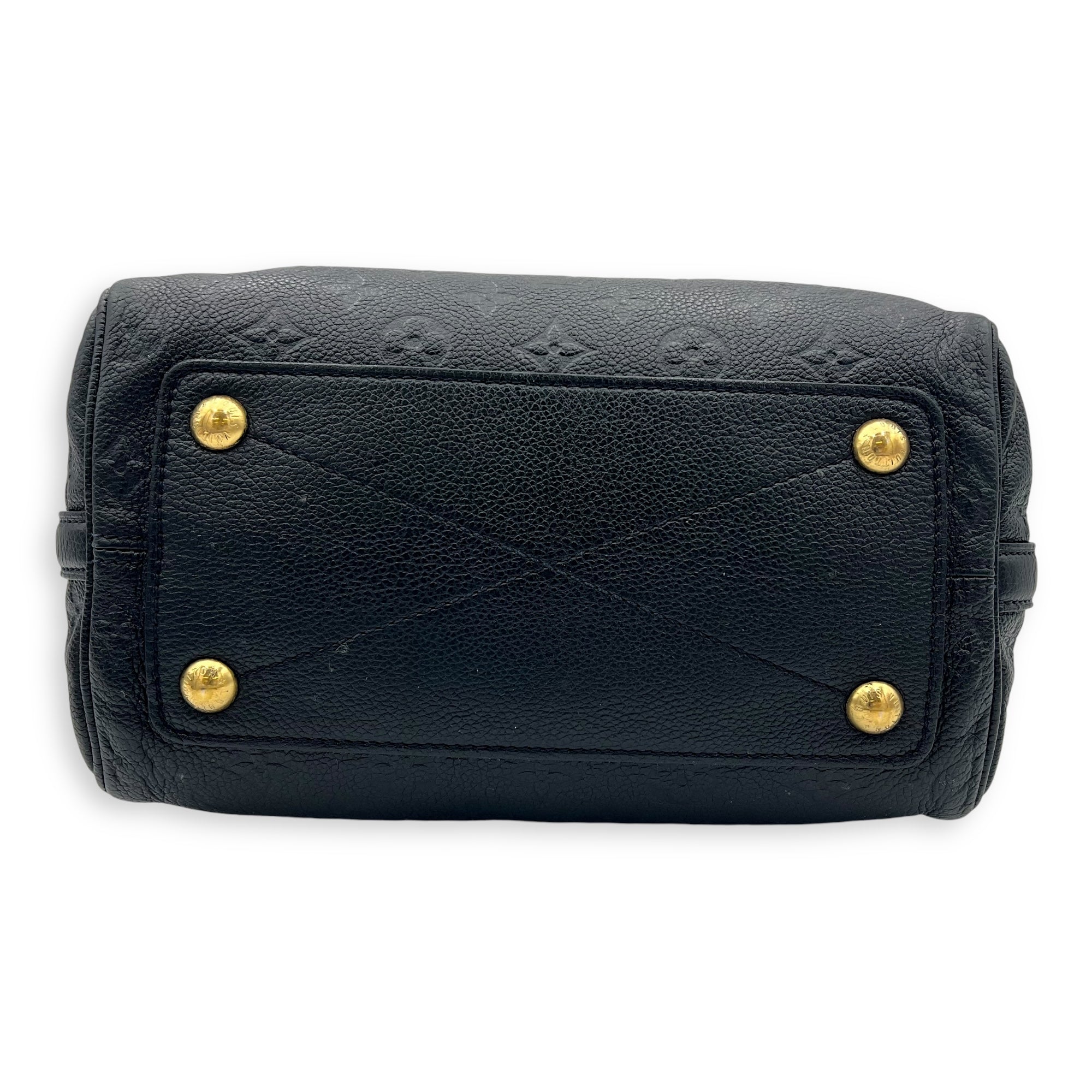 Speedy 25 Black Top Handle Bag in Empreinte Leather, Gold hardware