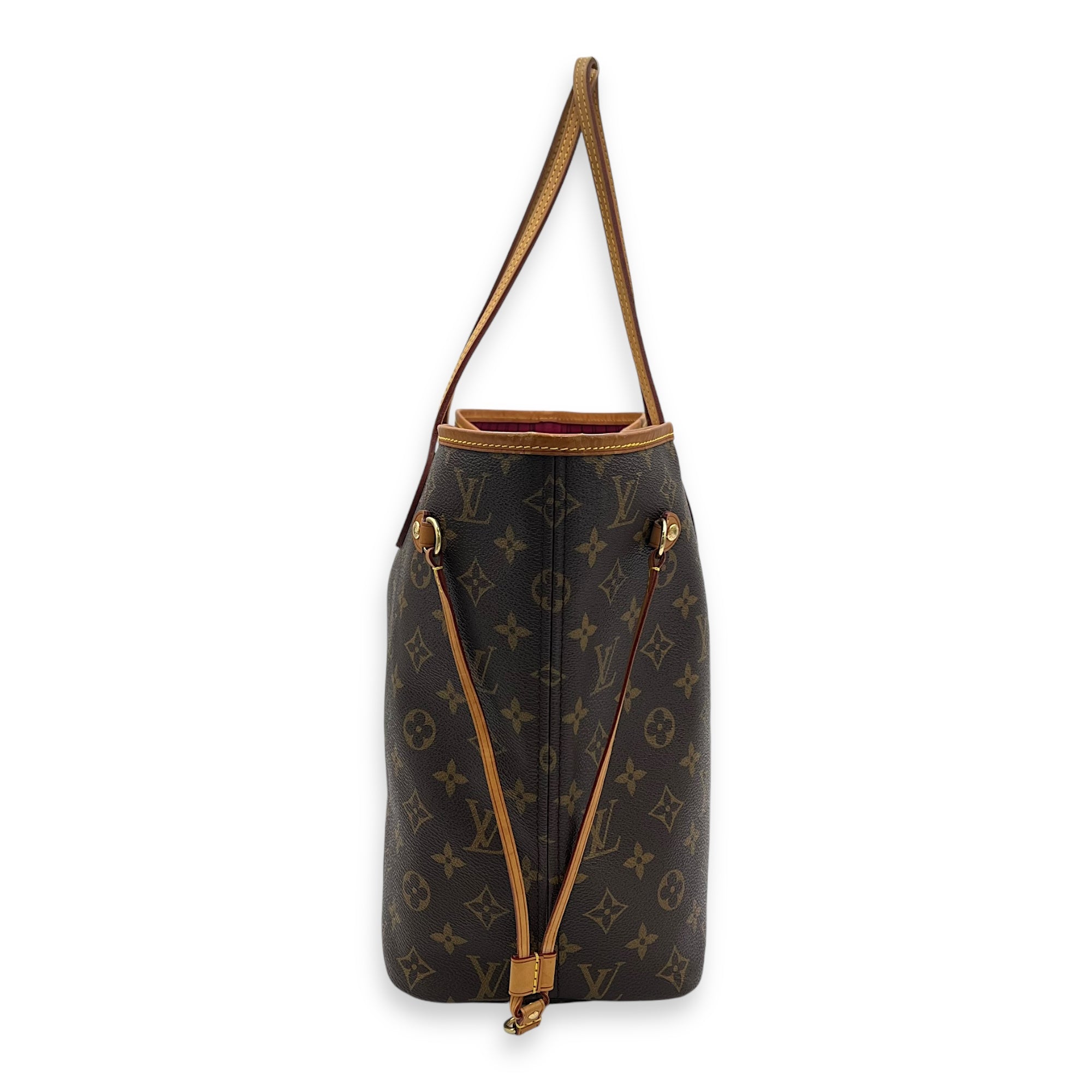 Neverfull Tote Bag MM Brown in Monogram Coated Canvas, Gold hardware