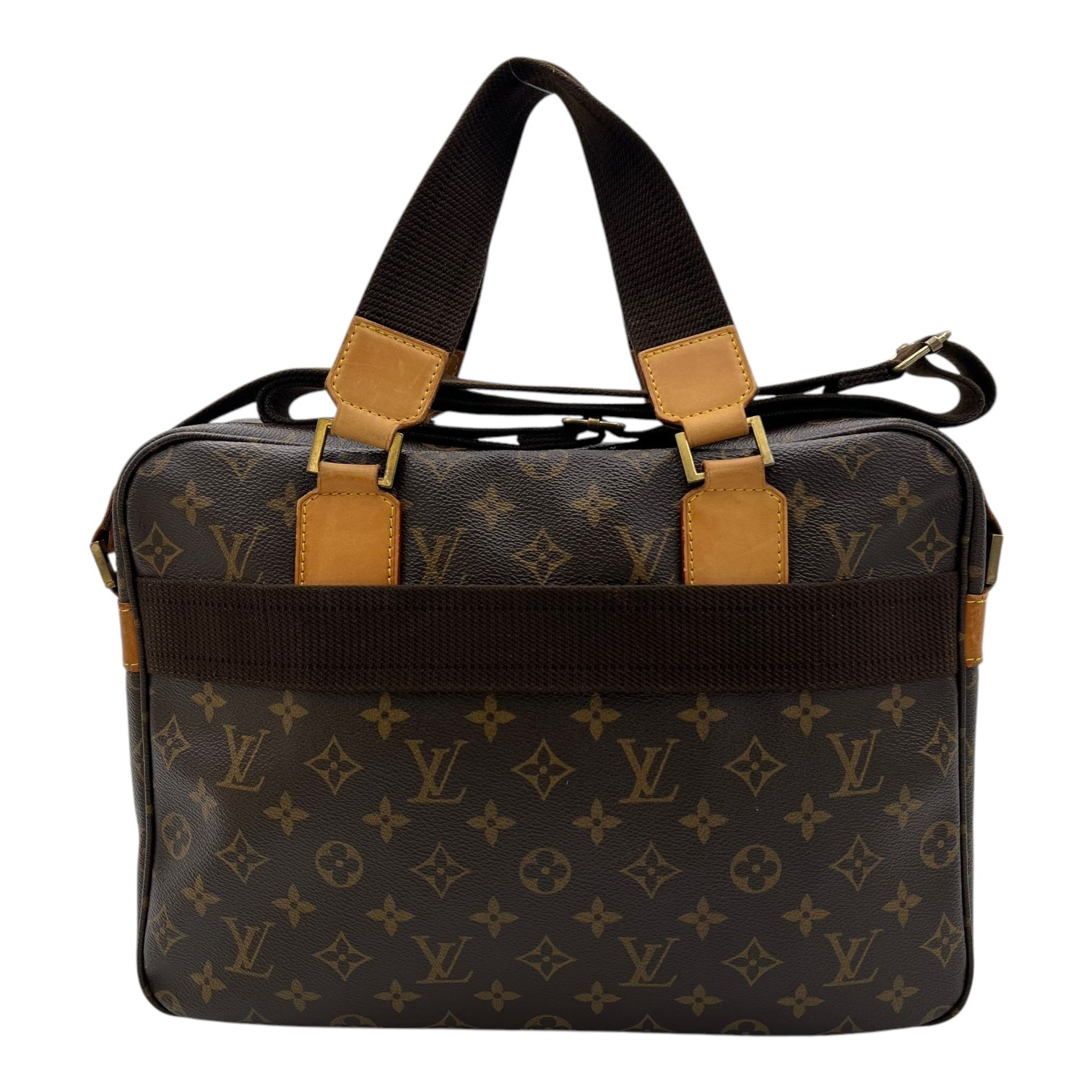 Bosphore Top Handle Bag Brown in Monogram Coated Canvas, Gold hardware