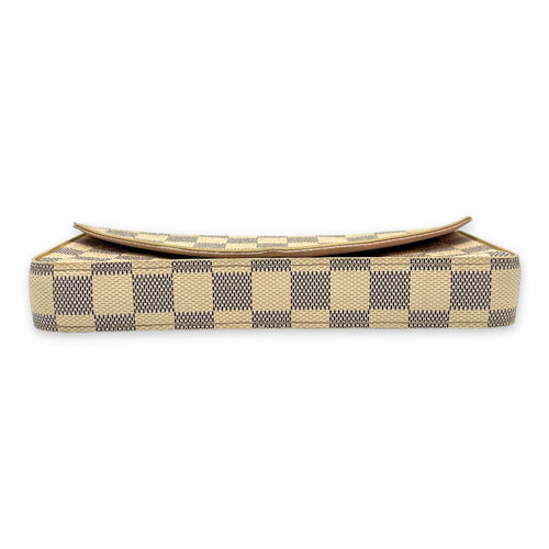 Felicie Damier Azur Wallet On Chain in Coated Canvas, Gold hardware