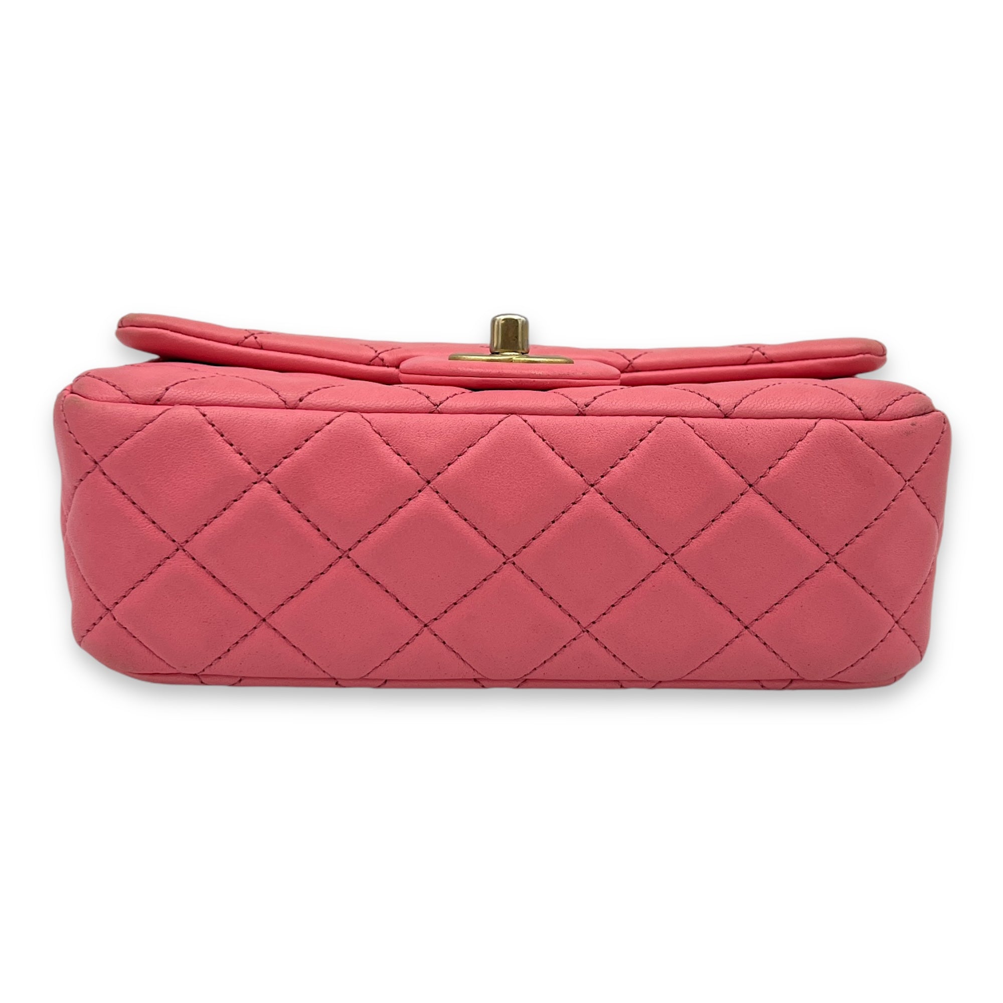 Quilted Pearl Crush Shoulder Bag Pink in Calfskin, Gold hardware