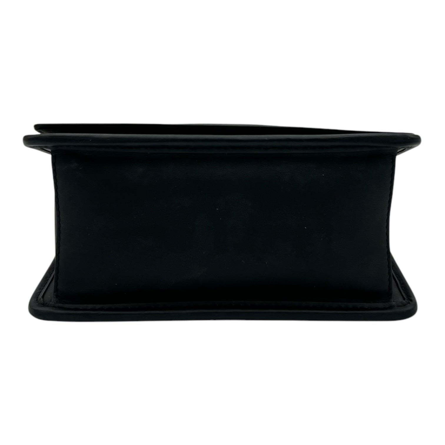 Kan I Black Shoulder Bag in Calfskin, Gold hardware