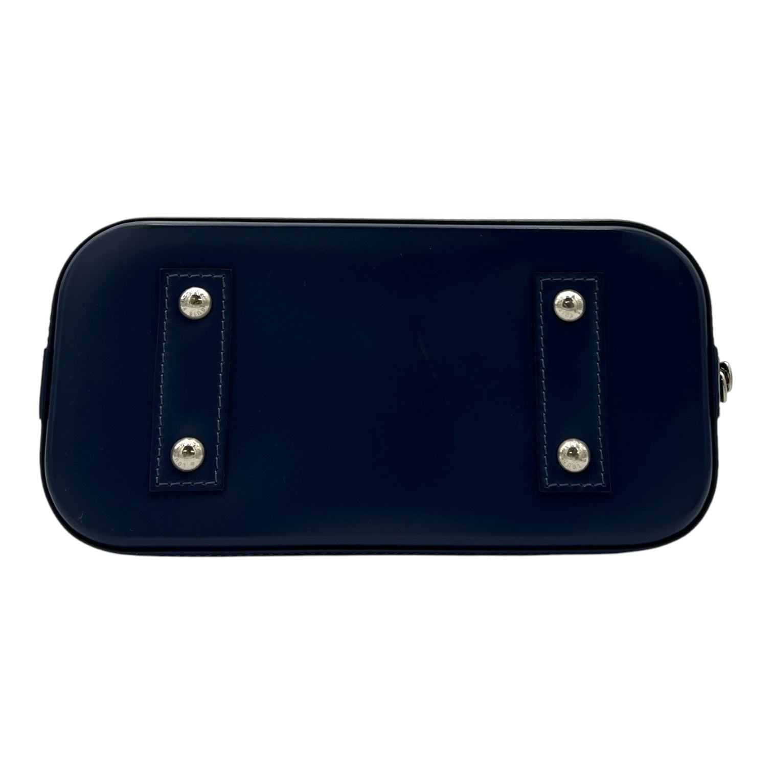 Alma Top Handle Bag BB Blue in Epi Leather, Silver hardware