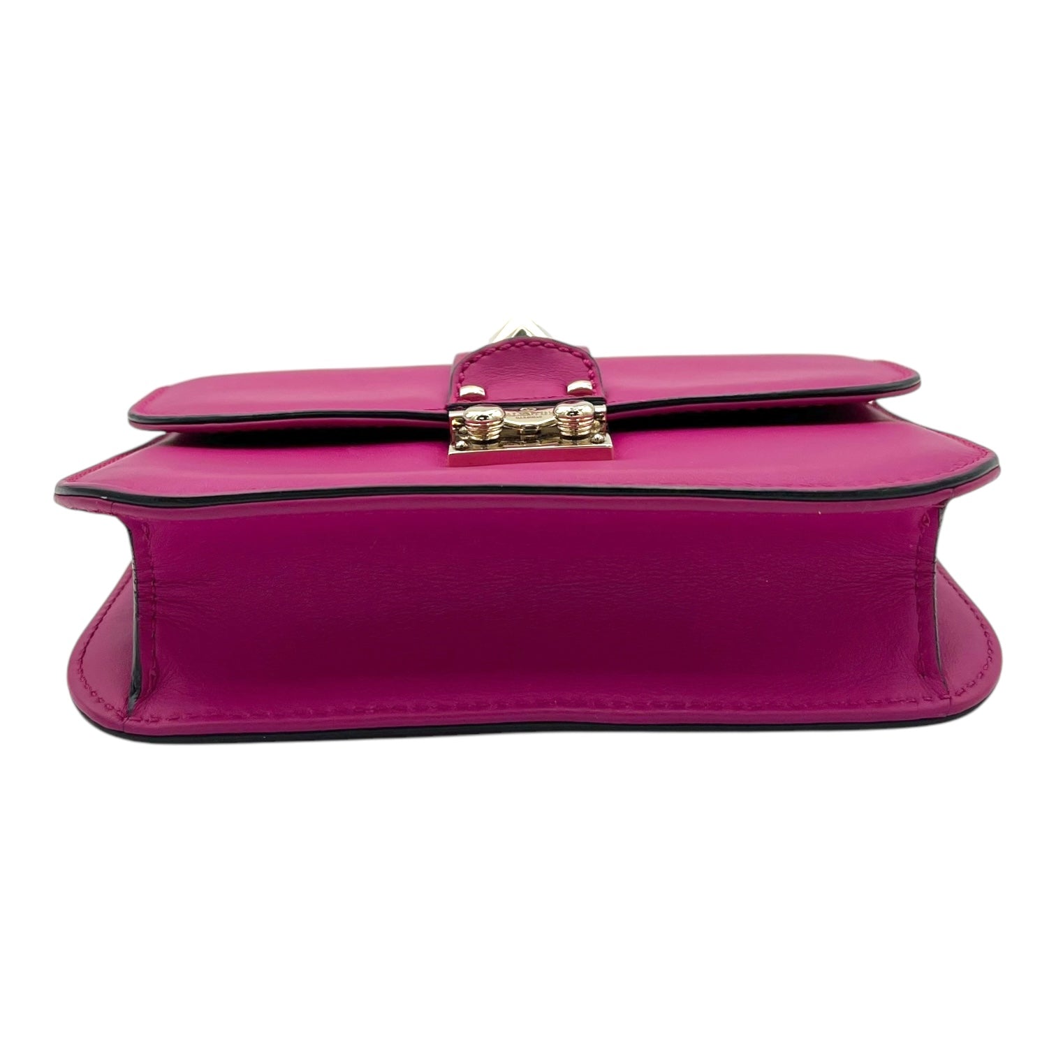 Glam Lock Small Pink Crossbody Bag in Lambskin, Gold hardware