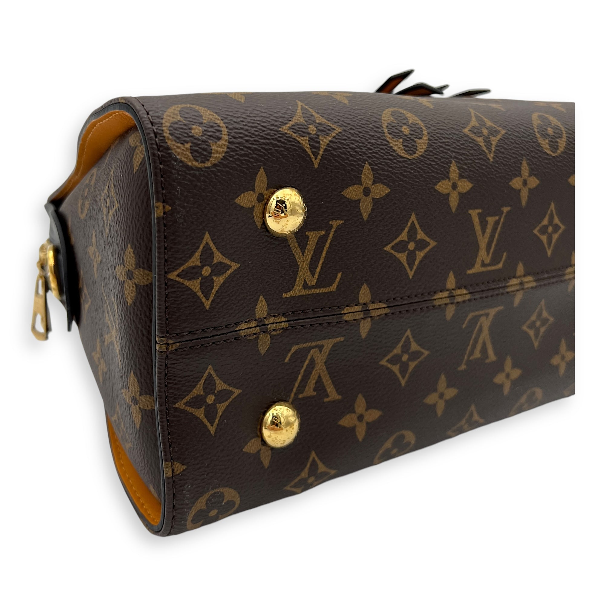 Tuileries` Top Handle Bag Brown in Monogram Coated Canvas, Gold hardware